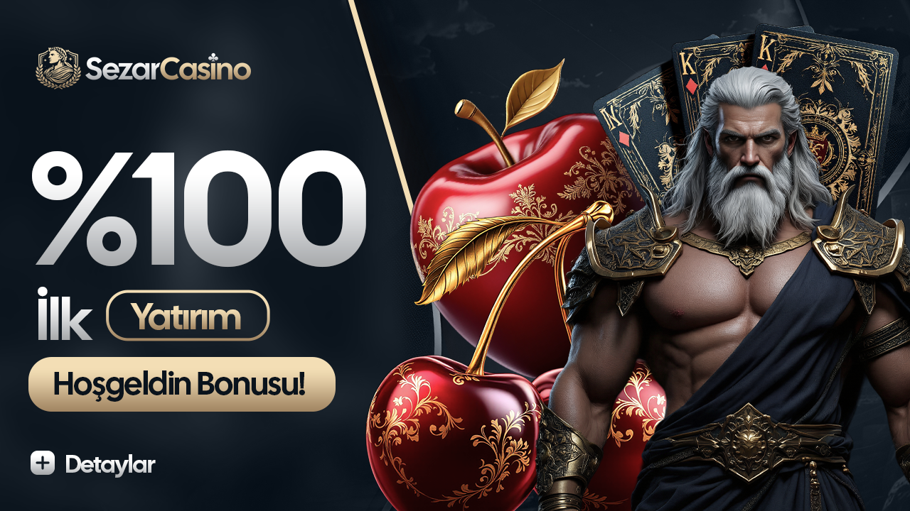 Sezar Casino yüzde 100 ilk yatırım hoşgeldin bonusu başlıklı duyuru görseli